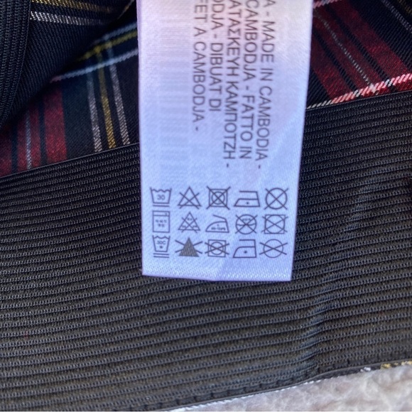 ZARA Tartan Plaid Pant Leggings Front Zip Elastic Waist Sz S - Picture 9 of 10